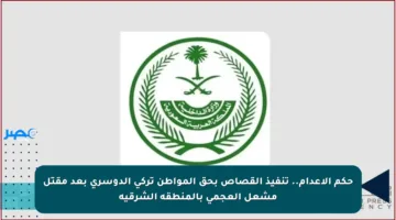 حكم الإعدام.. تنفيذ القصاص بحق المواطن تركي الدوسري بعد مقتل مشعل العجمي بالمنطقة الشرقية